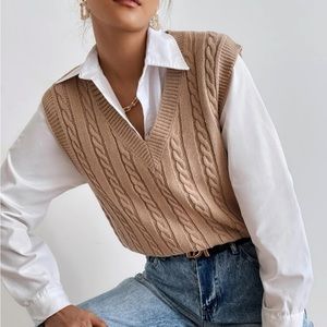 SHEIN Cable Knit Sweater Vest